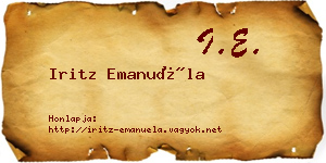 Iritz Emanuéla névjegykártya